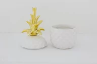 Pudełka i szkatułki - Pojemnik Ananas Ceramika Kolor Biały Wys.19Cm - miniaturka - grafika 1