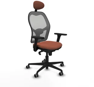 Fotel biurowy, krzesło biurowe Krzesło Biurowe z Zagłówkiem Jorquera Piqueras y Crespo 3D036G1 Brązowy Szary - Fotele i krzesła biurowe - miniaturka - grafika 1