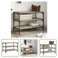 Szafki na buty - The Living Store Ławka na buty dąb sonoma 70x38,5x49 cm Materiał drewnopochodny - miniaturka - grafika 1