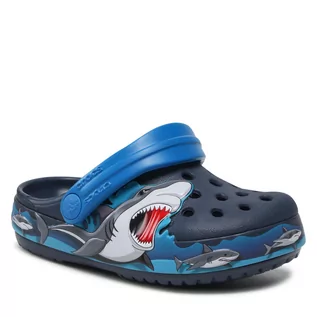 Buty dla chłopców - Klapki Crocs - Fl Shark Lights Clog K 207070 Navy - grafika 1