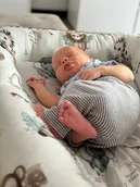 Kokony niemowlęce - Bambusowy kokon - gniazdko niemowlęce z minky Safari Bonjour Cherie - miniaturka - grafika 1