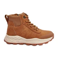 Buty dla dziewczynek - Buty Trekkingowe Trapery Ocieplane Dziecięce Camel Big Star MM374202 brązowe - miniaturka - grafika 1