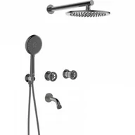 Baterie podtynkowe - LAVEO BAU 911P Bateria wannowo-natryskowa podtynkowa z zestawemJednouchwytowa - miniaturka - grafika 1