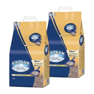 CATSAN Ultra plus Żwirek zbrylający 2x15 l - Żwirek dla kotów - miniaturka - grafika 1