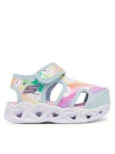 Skechers Sandały Heart Lights Sandals-Cutie Clouds 302977N/TQMT Turkusowy - Buty dla dziewczynek - miniaturka - grafika 1
