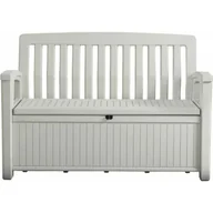 Ławki ogrodowe - Keter Ławka ogrodowa z pojemnikiem Patio Storage Bench, biała, 138,6x63,5x88 cm - miniaturka - grafika 1