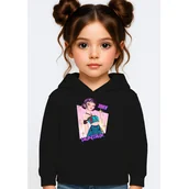 Bluzy dla dziewczynek - BLUZA DZIECIĘCA HUNTRIX ZOEY KPOP 110-116 Z KAPTUREM BAWEŁNIANA JAKOŚĆ - miniaturka - grafika 1