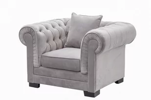 Dekoria Fotel Chesterfield Classic Velvet Light Grey 118x96x77cm 118x96x77cm 006-496 - Fotele - miniaturka - grafika 1