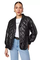 Kurtki damskie - TRENDYOL Women's damska kurtka zimowa oversize, puffer plain tkanina tkana, czarna, S, Schwarz, S - miniaturka - grafika 1