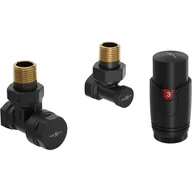 Zawory i kraniki - Mexen G00 zestaw termostatyczny kątowy, czarny - W901-900-70 - miniaturka - grafika 1