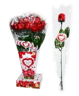 Czekolada - RÓŻA CZEKOLADOWA W WAZONIE BUKIET NA WALENTYNKI DZIEŃ KOBIET (18SZT) - miniaturka - grafika 1