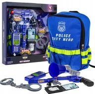 Zabawy w naśladowanie dorosłych - Zestaw Małego Policjanta 10-elementowy z Interaktywnymi Funkcjami Dzieci 3+ - miniaturka - grafika 1
