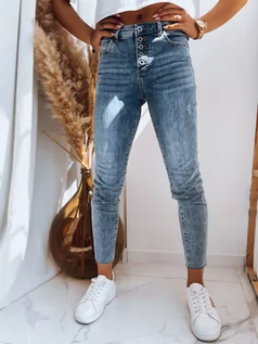 Spodnie damskie - Spodnie damskie jeansowe LEHIS niebieskie Dstreet UY1462 - grafika 1