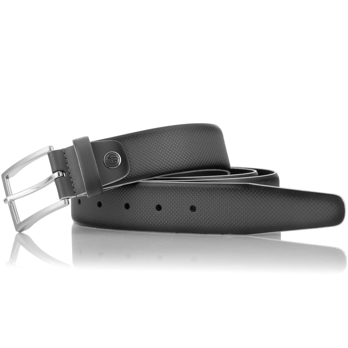 Pasek skórzany antyalergiczny Lindenmann 470 - szary 120 cm