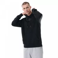 Bluzy sportowe męskie - Męska bluza dresowa nierozpinana z kapturem Prosto Hoodie Abox - czarna - PROSTO - miniaturka - grafika 1