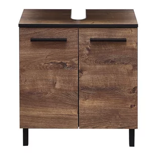 Brązowa szafka wisząca pod umywalkę w dekorze dębu bez baterii 60x53 cm Set 374 – Pelipal - Szafki łazienkowe - miniaturka - grafika 1