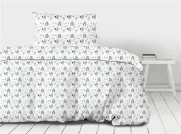 Greno Pościel bawełniana 140x200 Animals zwierzęta biała szara miętowa dziecięca Premium - Pościel dla dzieci - miniaturka - grafika 1
