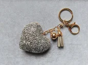 Breloki - Brelok Serce Breloczek Z Cyrkoniami Szare Srebrne - miniaturka - grafika 1