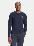 Koszulki męskie - Aeronautica Militare Longsleeve 252TS2390UJ00372 Granatowy Regular Fit - miniaturka - grafika 1