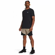 Spodnie sportowe męskie - Męskie spodenki treningowe Under Armour UA Peak Woven Hybrid Short - beżowe - UNDER ARMOUR - miniaturka - grafika 1
