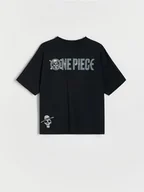 Koszulki dla chłopców - Reserved - T-shirt oversize One Piece - czarny - miniaturka - grafika 1