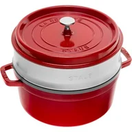 Naczynia żaroodporne - Staub Garnek żeliwny okrągły wkład 5.25 ltr czerw uniwersalny 6236-uniw - miniaturka - grafika 1