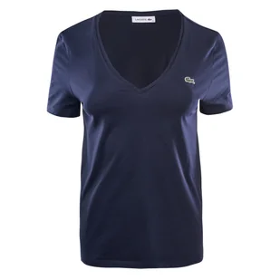 Damska Koszulka z krótkim rękawem LACOSTE TEE-SHIRT & TURTLE NECK SHIRT TF8392.166 – Granatowy - Koszulki i topy damskie - miniaturka - grafika 1