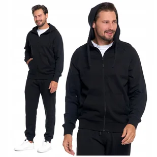 BLUZA MĘSKA Dresowa Rozpinana z Kapturem Gładka z Kieszeniami MORAJ 3XL - Bluzy męskie - miniaturka - grafika 1