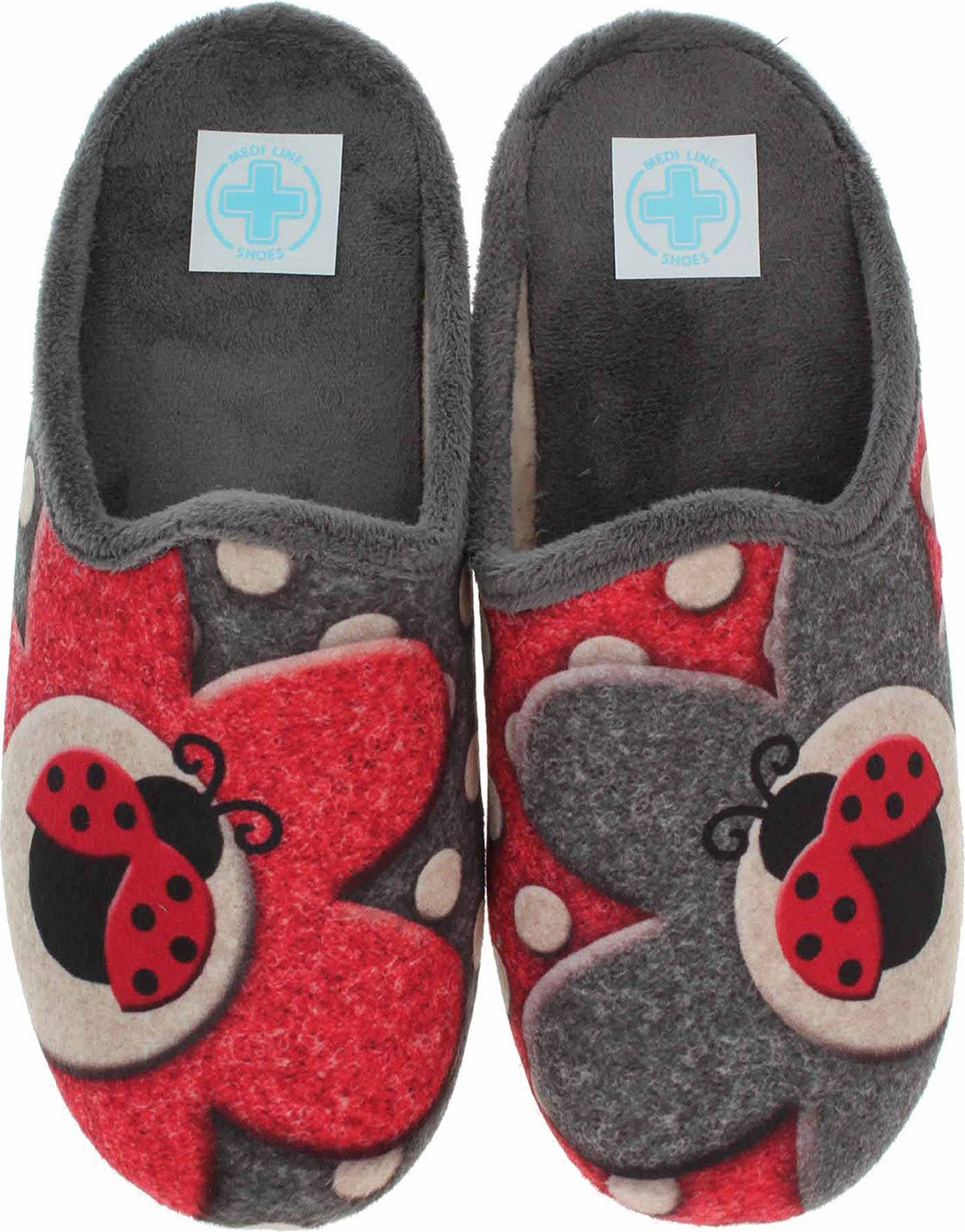Damskie kapcie domowe Medi Line 5145-023 gris 38
