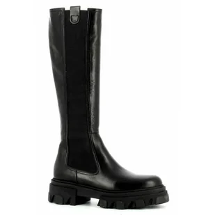 Czarne wysokie sztyblety damskie CARINII - Carinii - Kozaki damskie - miniaturka - grafika 1