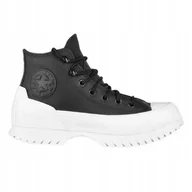 Trampki damskie - CONVERSE TRAMPKI DAMSKIE CZARNE SKÓRZANE WYSOKIE SZNUROWANE 39 I2B - miniaturka - grafika 1