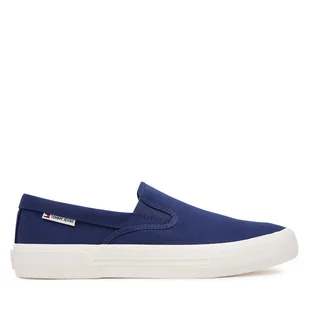 Tenisówki Tommy Jeans Slip On Canvas Color EM0EM01544 Granatowy - Trampki męskie - miniaturka - grafika 1