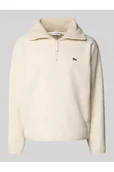 Bluzy męskie - Bluza o kroju relaxed fit z ciepłego polaru z kołnierzem zapinanym - Lacoste - miniaturka - grafika 1