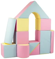 Leżaczki i huśtawki - komplet 11 dużych klocków piankowych do zabawy,żłobków,przedszkoli (Pastel róż, pastel niebieski, pastel żółty) - miniaturka - grafika 1