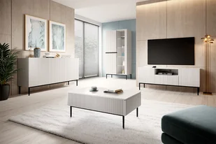 Witryna Nicole - biały mat / czarne nóżki - Witryny - miniaturka - grafika 2