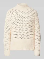 Swetry damskie - Sweter z dzianiny o kroju regular fit z ażurowym wzorem model ‘BILLIE’ - miniaturka - grafika 1