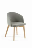 Krzesła - Flavio 2 krzesło tapicerowane szare nogi buk naturalny - miniaturka - grafika 1