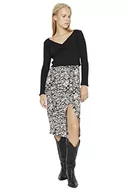 Spódnice - Trendyol Damska spódnica midi bodycon dzianinowa, Ciemny brąz, XL - miniaturka - grafika 1