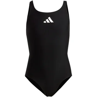 Kostium kąpielowy dla dziewczynki adidas Solid Small Logo czarny HR7477 128 - Stroje kąpielowe - miniaturka - grafika 1