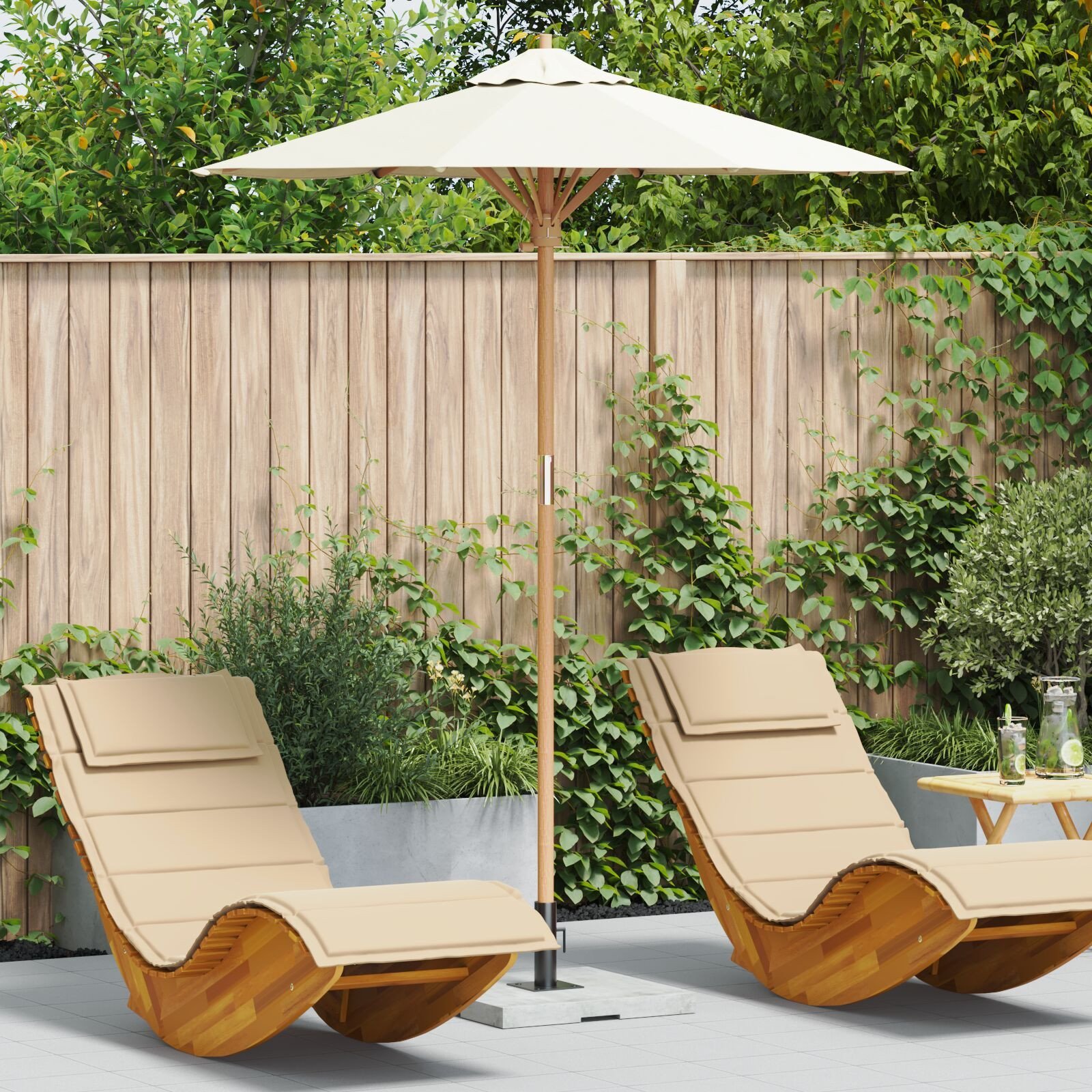 Parasol ogrodowy Kremowy 180x230 cm z Bambusa