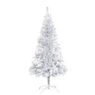 Choinki - vidaXL Sztuczna choinka ze stojakiem, srebrna, 152 cm, PET - miniaturka - grafika 1