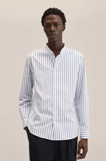 Koszule męskie - Mango Man Man koszula męska kolor biały slim ze stójką - grafika 1