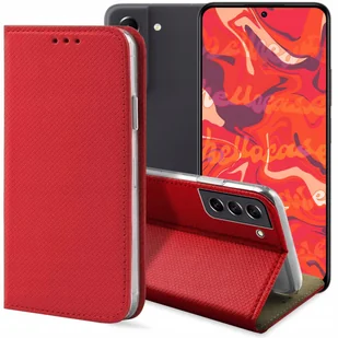 ETUI Z KLAPKĄ DO SAMSUNG GALAXY S21 FE CZERWONE ZAMYKANE MAGNETYCZNE KABURA - Etui i futerały do telefonów - miniaturka - grafika 1