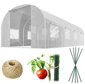 Szklarnie ogrodowe - Tunel foliowy ogrodowy szklarnia 3x6m tyczki 18m2 biały Plonos - miniaturka - grafika 1