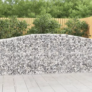 VidaXL Kosze gabionowe, 5 szt, 400x50x100/120 cm, galwanizowane żelazo - Ogrodzenia - miniaturka - grafika 1