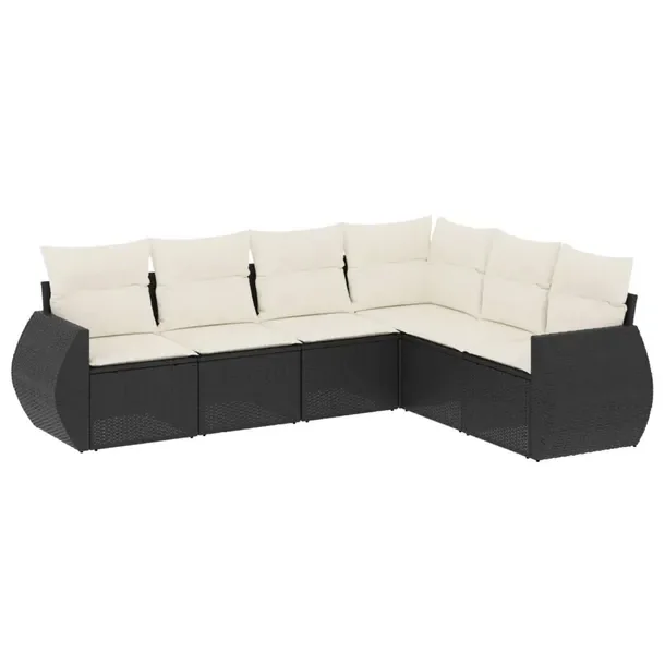 Zestaw mebli ogrodowych modułowych z czarnego rattanu PE 62 x 62 x 69 cm