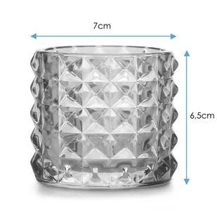Świecznik MALAGA kolor niebieski styl glamour ameliahome - CANDLEHOLDER/AH/MALAGA/NAVY/7X6,5 - Świeczniki - miniaturka - grafika 3