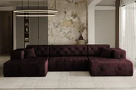 Narożniki - Sofa w kształcie U LUX narożnik, tkanina Whisper, wiele kolorów Bordowy - miniaturka - grafika 1