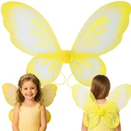 Stroje karnawałowe - Skrzydła Wróżki Strój Motylka Elf Wróżka Motyl Przebranie Na Bal Karnawał Żółte - miniaturka - grafika 1