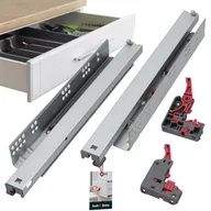 Meble modułowe i akcesoria - KOMPLET PROWADNICA MEBLOWA 3D 400 mm DOLNEGO MONTAŻU PEŁNY WYSUW DO SZUFLAD - miniaturka - grafika 1